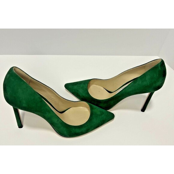 Jimmy Choo Suede Emerald Anouk Pumps Heels Shoes  Size 36 (Size 6 US) - Picture 4 of 10